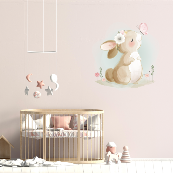 Adesivo Murale – Coniglio e Farfalla